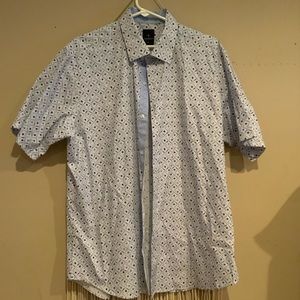 Golf shirt short sleeve blue and white